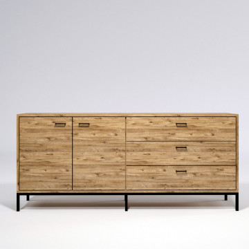 Servanta din pal melaminat Riga stejar 180x80x45 cm - Img 6