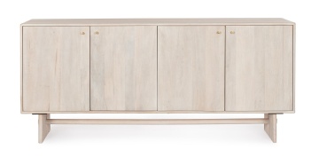 Servanta Elishaeva, cu 4 uși, din lemn masiv de mango și MDF, 180x45x80 cm - Img 2