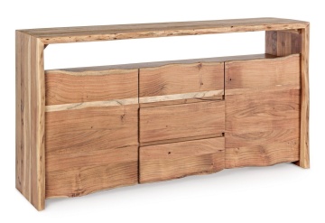 Servanta Eneas, cu 2 uși și 3 sertare, din lemn de acacia, 160x45x85 cm