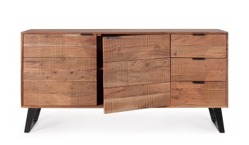 Servanta Isar cu 2 uși și 3 sertare, din lemn de acacia, 160x40x80 cm - Img 6