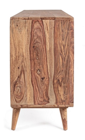 Servanta Kant, cu 3 uși și 3 sertare, din lemn de sheesham, finisaj natural, 132x40x77 cm - Img 5