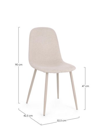 Set 4 scaune Irelia, din poliester, Taupe/Bej, 52,5x42,5x90 cm - Img 3