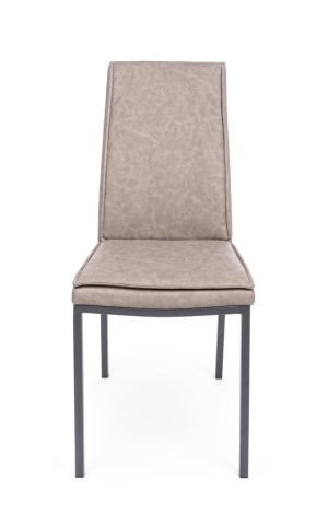 Set 4 scaune Sofie, tapițate cu piele ecologică vintage, taupe 43x59.5x99.5 cm - Img 3