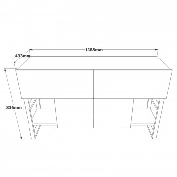 Set consola din pal melaminat si oglinda pin 160x75,6x44,5 cm - Img 6