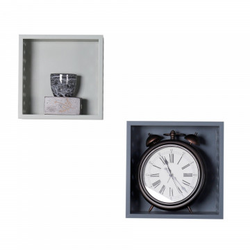 Set de 2 etajere Missouri 10,5cm/12cm x 23,5cm/27cm x 23,5cm/27cm albastru/verde - Img 3