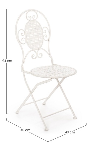 Set de 2 scaune Emily, pliabile, fără brațe, din metal vopsit epoxidic, 40x40x94 cm - Img 2