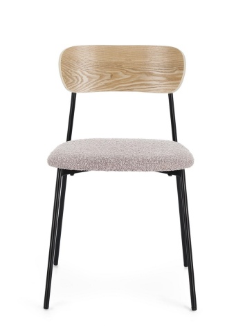 Set de 2 scaune Genevieve, tapițerie bouclé, gri, 46x49x76.5 cm - Img 4