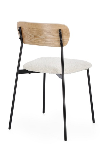 Set de 2 scaune Genevieve, tapițerie bouclé, ivoire, 46x49x76.5 cm - Img 2