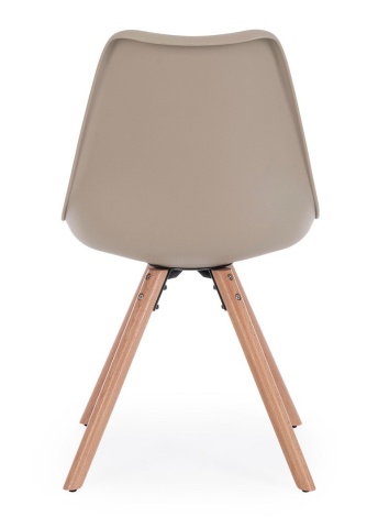 Set de 2 scaune New Trend, din plastic și lemn de fag, taupe, 54x49x83.5 cm - Img 4