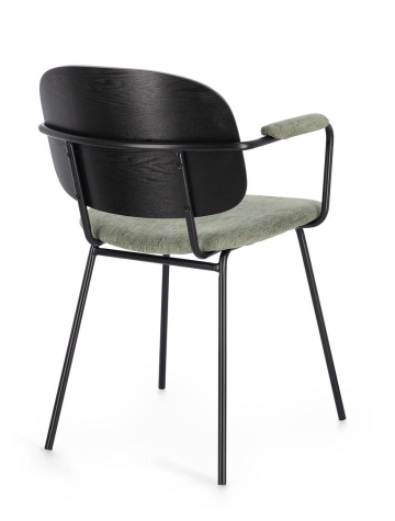 Set de 2 scaune vintage Sienna cu brațe, din țesătură, verde, 57x60x80 cm - Img 2
