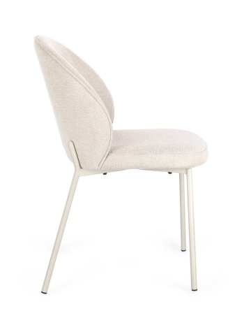 Set de 2 scaune Wendy tapitate bej, 54x60x83 cm - Img 6