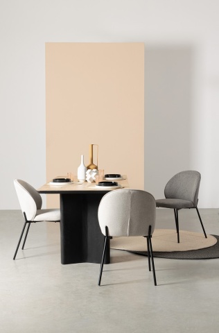 Set de 2 scaune Wendy tapitate negru/gri închis, 54x60x83 cm - Img 9