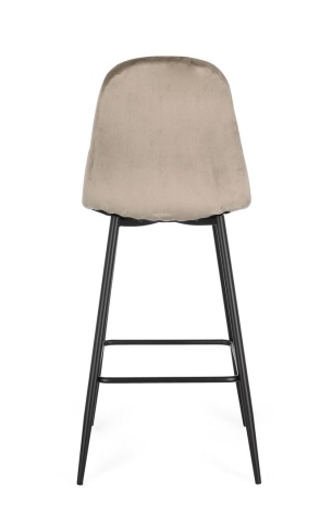 Set de 4 scaune de bar Irelia, cu picioare din oțel negru și tapițerie catifea taupe, 75 cm - Img 4