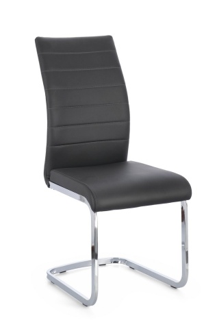 Set de 4 scaune Myra din piele ecologică, gri închis, 41x60x98 cm