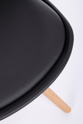 Set de 4 scaune New Trend, din plastic și lemn de fag, negru, 54x49x83.5 cm - Img 7