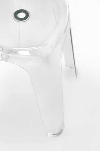 Set de 6 taburete Sonny, din plastic alb transparent, 34.5x34.5x46.5 cm - Img 3