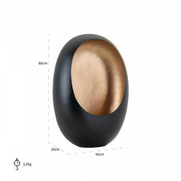 Suport lumanare din metal Raylan, gold/negru - Img 3