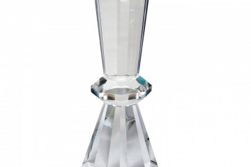 Suport lumanare din sticla de cristal Zahra II, argintiu - Img 2