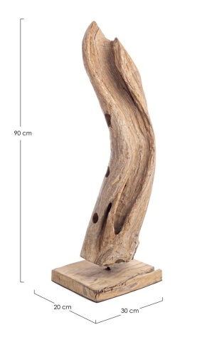 Suport sticle Adanya din rădăcină de tec, cu finisaj natural, 30x20x90 cm - Img 2