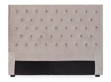 Tăblie de pat Caspar, 160 cm, din poliester cu efect de catifea, gri deschis, 160x8x120 cm