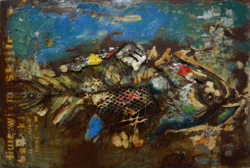 Tablou din metal Fish 120cm x 80cm - Img 1
