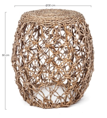 Taburet Amelina, din oțel și fibre naturale, diametru 30 cm, înălțime 50 cm - Img 2