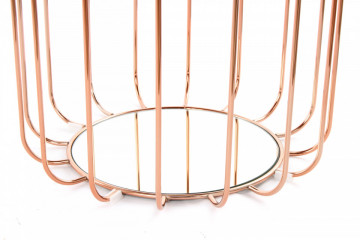 Taburet tapitat/masuta de cafea rotund/a Comfortable 50x50x45 cm gri deschis - Img 8