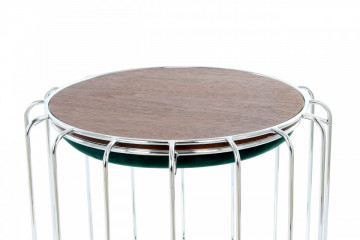 Taburet tapitat/masuta de cafea rotund/a Comfortable 50x50x45 cm verde - Img 6