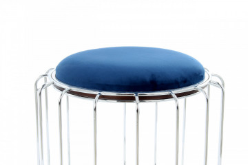 Taburet tapitat/masuta de cafea rotund/a Comfortable 50x50x45 cm albastru închis - Img 7