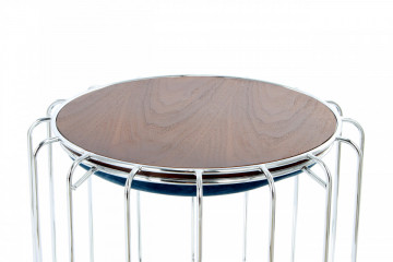 Taburet tapitat/masuta de cafea rotund/a Comfortable 50x50x45 cm albastru - Img 6