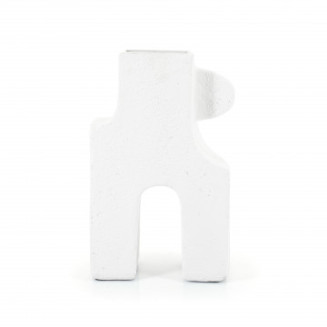 Vaza de ceramica Trib mica alba 47 cm