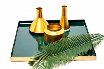 Vaze decorative Set 3 bucati Culture Auriu / Pflaume / Gri deschis / Petrol - Img 2