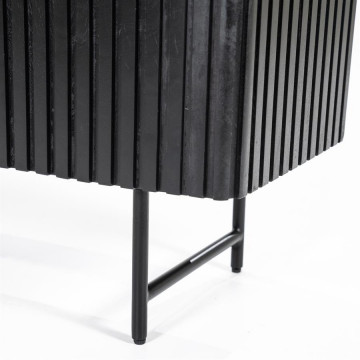 Bibliotecă din lemn de mango Remi 96x200 cm neagra - Img 3