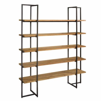Bibliotecă Felino din lemn de tec si cadru metalic 155 cm