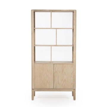 Bibliotecă Harvey din lemn de stejar natural 90x40x180 cm