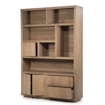 Biblioteca Helsinki din lemn de stejar maro deschis 150x220 cm - Img 4