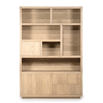 Biblioteca Helsinki din lemn de stejar natural 150x220cm