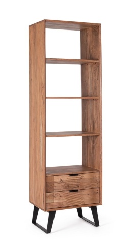 Bibliotecă Isar cu 2 uși din lemn masiv maro 195 cm
