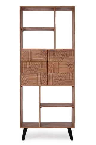 Bibliotecă Isar din lemn masiv maro 214 cm - Img 2