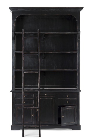 Bibliotecă Jefferson Black din lemn de mango neagra 233.7 cm - Img 9
