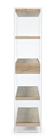 Bibliotecă Kenya 4 rafturi 2 uși MDF cu sticlă 180 cm - Img 4