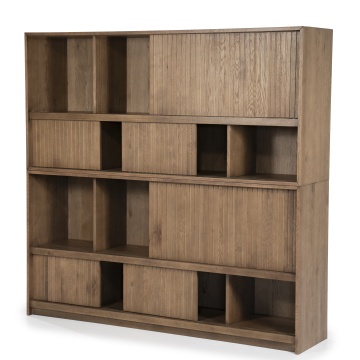 Bibliotecă Milo din lemn de stejar maro - Img 8