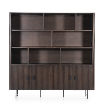 Biblioteca Remi din lemn de mango maro 200x37x200 cm