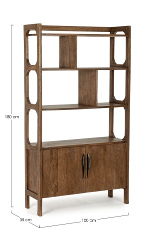 Bibliotecă Sherman din lemn de mango maro 180 cm - Img 2