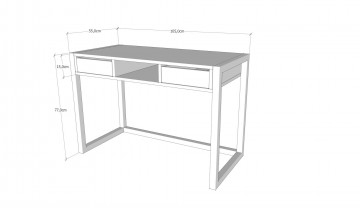 Birou cu 2 serare din pal melaminat Ogene pin 105 cm - Img 7
