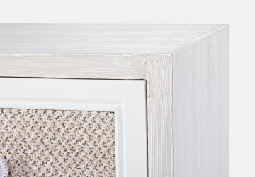 Comodă Montiel cu 2 sertare și 1 ușă, din MDF și material textil, 60x33x54.5 cm - Img 3