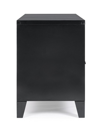 Comodă TV Cambridge, cu 2 uși, din oțel vopsit epoxidic, negru, 120,5x40x58,5 cm - Img 5