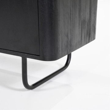 Comoda TV din lemn de mango James 180x40x61 cm neagra - Img 2