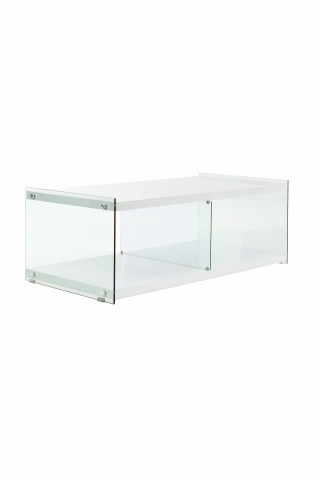 Comoda TV din sticla temperata Elementary alba 120 cm