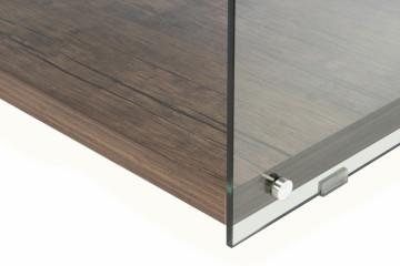 Comoda TV din sticla temperata Elementary maro deschis 120 cm - Img 6